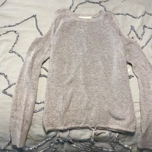 Grey shoulder sweater